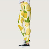 Geel eenvoudig lemonpatroonleggen leggings (Links)