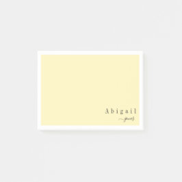 Geel Eenvoudig Manuscript gepersonaliseerde Statio Post-it® Notes