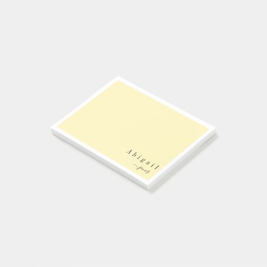Geel Eenvoudig Manuscript gepersonaliseerde Statio Post-it® Notes (Schuin)