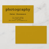 Geel Eenvoudig Minimalistisch Fotografie Visitekaa Visitekaartje (Voorkant / Achterkant)