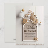 Geel Eenvoudig Minimalistisch Gelukkig Eid Al Adha Feestdagenkaart (Voorkant / Achterkant)