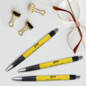 Geel Eenvoudig Modern Professioneel Monogram Naam Pen