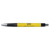 Geel Eenvoudig Modern Professionele Monogramnaam Pen (Voorkant)