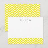 Geel Eenvoudige Chevron bedankje Kaarten Notitiekaartje (Voorkant / Achterkant)