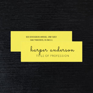 Geel eenvoudige moderne professional mini visitekaartje