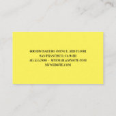 Geel eenvoudige, moderne professional visitekaartje (Achterkant)