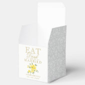 Geel Eet, Drink en getrouwd bruiloft Bedankdoosjes (Geopend)