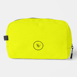 Geel effen kleur neon monogram modern trendy toilettasje