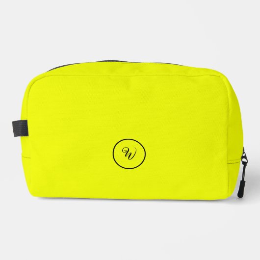 Geel effen kleur neon monogram modern trendy toilettasje (Voorkant)
