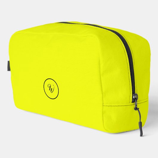 Geel effen kleur neon monogram modern trendy toilettasje (Rechterhoek)