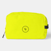 Geel effen kleur neon monogram modern trendy toilettasje (Achterkant)