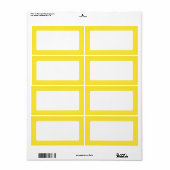 Geel effen kleur rand leeg etiket (Full Sheet)