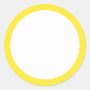 Geel effen kleur rand leeg ronde sticker