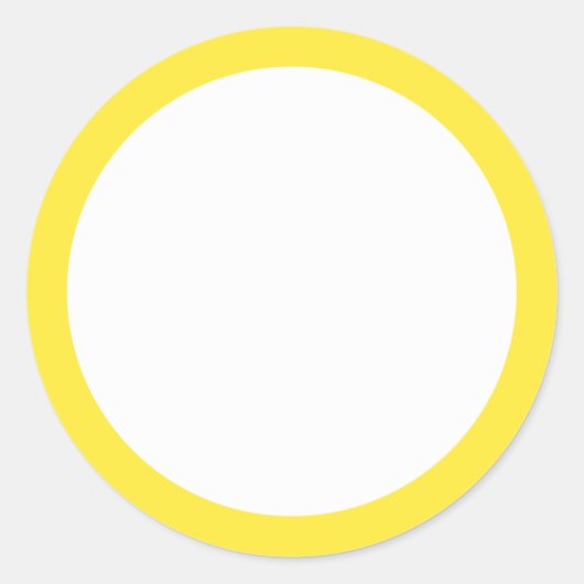 Geel effen kleur rand leeg ronde sticker (Voorkant)