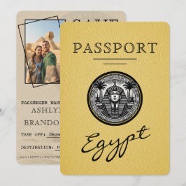 Geel Egyptisch Paspoort Trouwkaart Save the Date