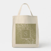Geel Elegant Flourish Monogram Canvas tas (Achterkant)