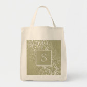 Geel Elegant Flourish Monogram Canvas tas (Voorkant)