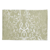 Geel Elegant Flourish Monogram Kussensloop (Achterkant)