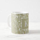 Geel Elegant Floury Monogram Mok (Voorkant links)