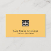 Geel Elegant Geometrisch Logo Interieur Ontwerp Visitekaartje (Voorkant)
