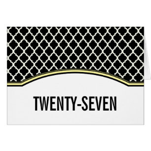Geel Elegant Quatrefoil Table Number Kaart
