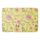 Geel Elegant  Wildflower Pattern Badmat (Voorkant)