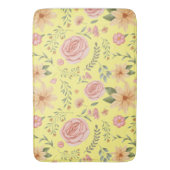 Geel Elegant  Wildflower Pattern Badmat (Voorkant Verticaal)