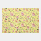 Geel Elegant  Wildflower Pattern Theedoek (Horizontaal)