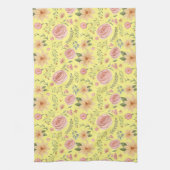 Geel Elegant  Wildflower Pattern Theedoek (Verticaal)