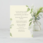 Geel Elegant Wit Hydrangea Bruiloft Kaart (Staand voorkant)