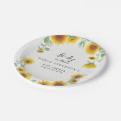 Geel Elegant Zonnebloem Zonnig Baby shower Papieren Bordje (Gekanteld)