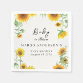 Geel Elegant Zonnebloem Zonnig Baby shower Servet (Voorkant)