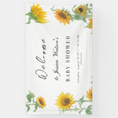 Geel Elegant Zonnebloem Zonnig Baby shower Spandoek (Verticaal)