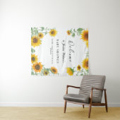 Geel Elegant Zonnebloem Zonnig Baby shower Wandkleed (In Situ (horizontaal))