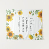 Geel Elegant Zonnebloem Zonnig Baby shower Wandkleed (Voorkant (horizontaal))