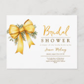Geel elegante coquette bruids douche uitnodiging (Voorkant)