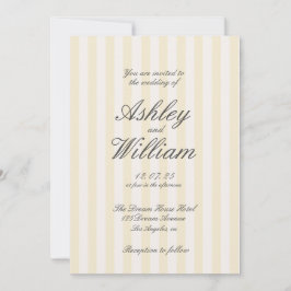 Geel  Elegante Gestreepte Huwelijk Kaart