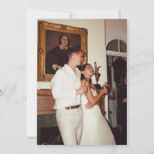 Geel  Elegante Gestreepte Huwelijk Kaart (Achterkant)