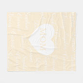 Geel Elégante Script Familie Namen Monogram Hart Fleece Deken (Voorkant (Horizontaal))