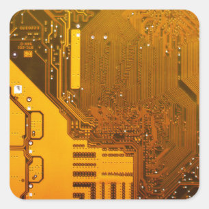 geel elektronisch circuit.JPG Vierkante Sticker