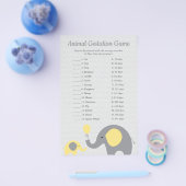 Geel Elephant Animal Gast Match Shower Game Flyer (Enkel)