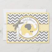 Geel Elephant Bow Stropdas Chevron Print Baby show Kaart (Voorkant)