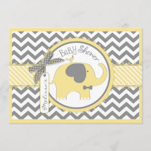 Geel Elephant Bow Stropdas Chevron Print Baby show Kaart