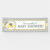 Geel Elephant Boy Chevron Baby shower Spandoek (Horizontaal)