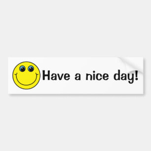 Geel Emoji Face heeft een mooie dag Bumpersticker