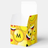 Geel Emoji Party Emoticon Gezichten Patroon Bedankdoosjes (Geopend)