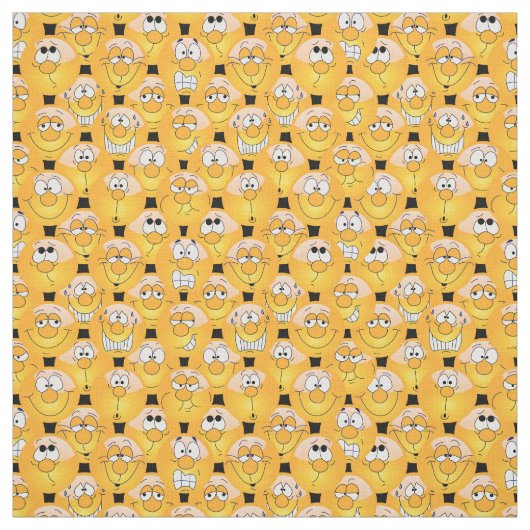 Geel 😀 Emoji Pattern Stof (Swatch)