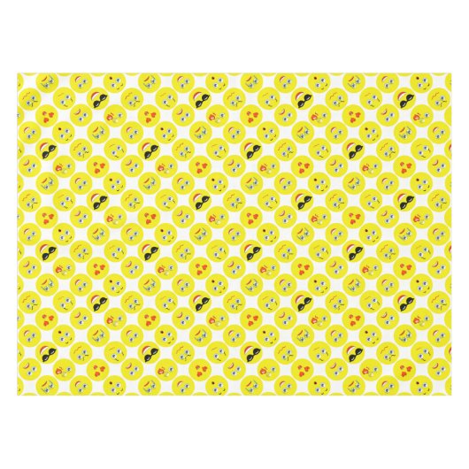 Geel Emoji Pattern Tafelkleed (Voorkant (Horizontaal))