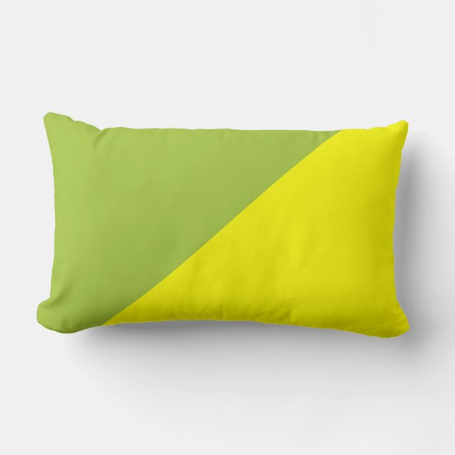Geel en Android, groen, vast kleurenachtergrond Kussen (Voorkant)