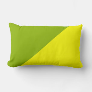 Geel en Apple green Solid Color Background Kussen